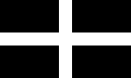 Image 26Flag of St Piran, used as a flag of Cornwall (from Culture of Cornwall)