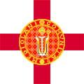 State flag ( Vexillum publicum ) of the Golden Ambrosian Republic (1447–1450)