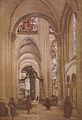 Inneres der Kathedrale von Sens, Jean-Baptiste-Camille Corot, c. 1874