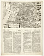 Dutch map and description of the Battle of Ekeren, produced in 1703