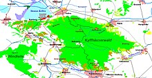 Kyffhäusergebirge mit umliegenden Ortschaften