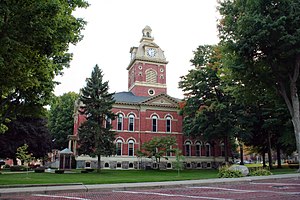 LaGrange County courthouse in LaGrange, Indiana. Built in the 1870s, it is now on the National Register of Historic Places.