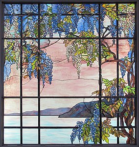 Tiffany window in his house at Oyster Bay, N.Y. (1908)