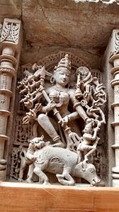Durga killing Mahishasura
