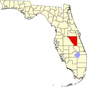 Map of Florida highlighting Osceola County
