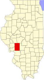 Map of Illinois highlighting Macoupin County