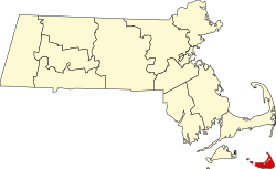 Location of Nantucket in Massachusetts