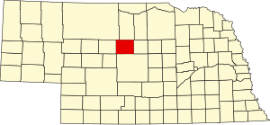Map of Nebraska highlighting Blaine County
