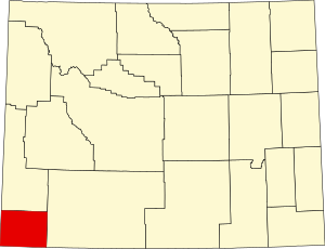 Map of Wyoming highlighting Uinta County