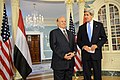 Yemeni President Abdo Rabbo Mansour Hadi with U.S. Secretary of State John Kerry, 29 July 2013