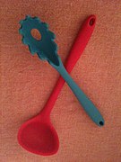 Soup ladle and pasta ladle made of silicone