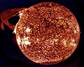 Ultraviolet image of a colossal eruption (Skylab 4, December 19, 1973).