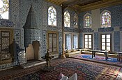 The tiled interior of the Hünkâr Kasrı (sultan's pavilion) at the New Mosque, Istanbul (circa 1663)