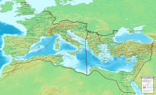 Map of the Roman empire in 400 AD