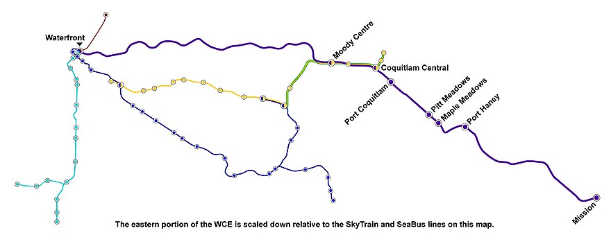 TransLink major network lines as of late 2016