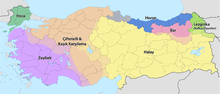 Map of common folk dances by province in Turkey.