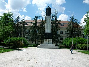 Monument to the fallen from the People's Revolution 1941–1945 by Jovan Kratohvil in Zemun, Belgrade, 1954