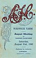 Front cover of the 1946 AJC Warwick Stakes racebook