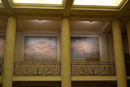 Lobby decor of Théâtre des Champs-Élysées, with paintings by Maurice Denis