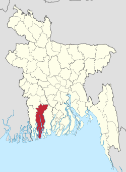 Location of Khulna District in Bangladesh