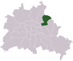 Lage des ehemaligen Bezirks Hohenschönhausen in Berlin