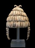Mycenaean Greek boar tusk helmet, Mycenae, 14th century BCE