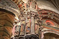 Romanesque façade in the Cathedral of Ourense (1160); founded in the 6th century, its construction is attributed to King Chararic