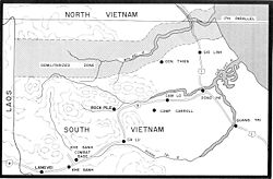Map of the demilitarized zone between North and South Vietnam
