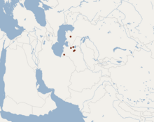 Map of middle east showing the geographical distribution of Plecotus turkmenicus