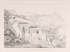 Pascal Coste's 1851 drawing of Ganjnameh.