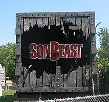 The broken crate once featured at Son of Beast's entrance.