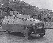 B&W of an armoured truck