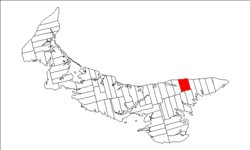 Map of Prince Edward Island highlighting Lot 42