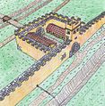 Limes in Britannien: Rekonstruktion eines Kleinkastells (milecastle) am Hadrianswall