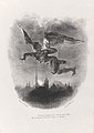 Ferdinand Victor Eugène Delacroix: Mephistopheles über Wittenberg, 1828, in einer Lithographie zu Goethes »Faust«