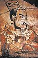 A Northern Qi dynasty mural of a gate guard from the tomb of Lou Rui (婁叡).