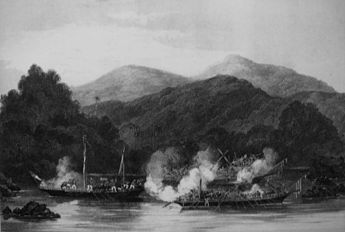 An engagement with pirates off Sarawak in 1843