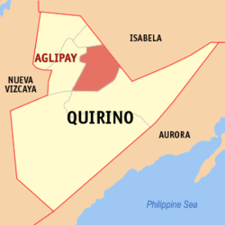 Map of Quirino with Aglipay highlighted