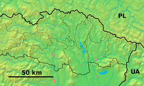 Map showing the location of Stužica
