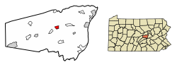 Location of Middleburg in Snyder County, Pennsylvania.
