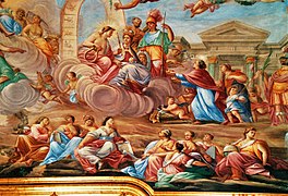 Ceiling fresco in Bernardisaal (detail): Apollo and the nine muses