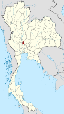 Map of Thailand highlighting Sing Buri province