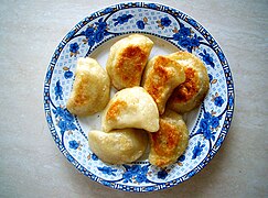 Pierogi ruskie, Ruthenian dumplings of Kresy,[340] a national dish of Poland.