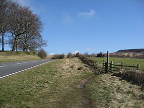 A625 View and bridleway to White Edge - geograph.org.uk - 748587.jpg