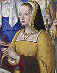 Anne de Bretagne, Ausschnitt aus einer Buchmalerei mit den Heiligen Anna, Ursula und Helena