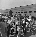 Image 37The first Braceros arrive in Los Angeles by train in 1942. Photograph by Dorothea Lange. (from History of Mexico)