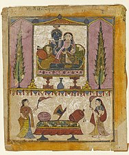 Lakshmi Naryana Frontispiece from the "Tula Ram" Bhagavata Purana - Brooklyn Museum