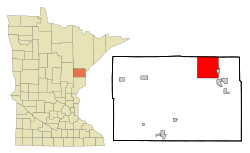 Location of the city of Cloquet within Carlton County, Minnesota