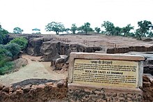 Overview of the Dhamnar Caves at Chandwasa in Mandsaur district.