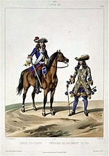 Garde du corps and an officer of the régiment du Roi, Louis XIV, 1676